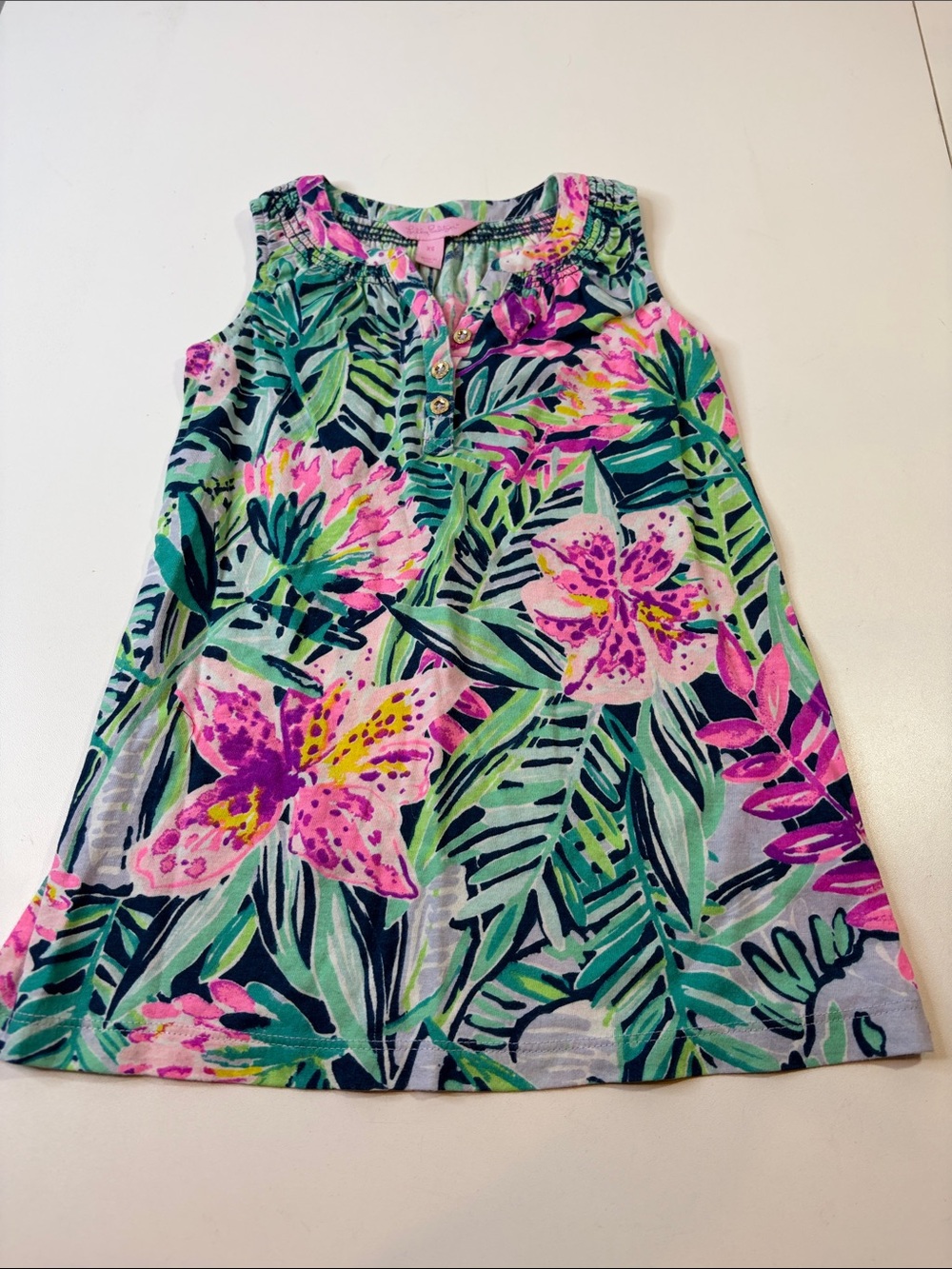 Lilly Pulitzer Girls Tropical Floral Dress XS